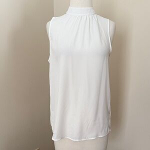 Aritzia Babaton Women's White Damien Sleeveless High Neck Blouse Size S